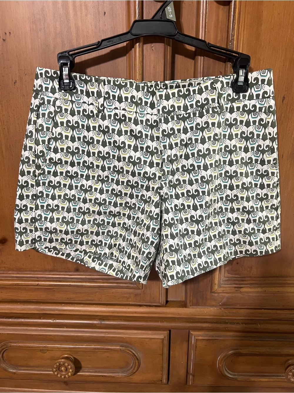 Banana Republic Green and White Printed Bermuda Shorts